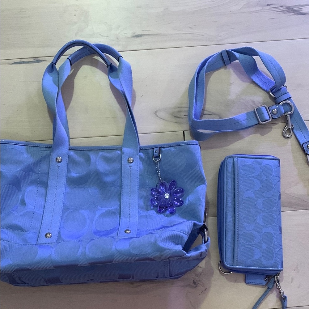 Coach Blue Women's Bag Set
